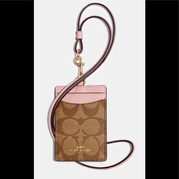 Coach Accessories - Coach Id Lanyard In Signature Canvas Khaki Blossom